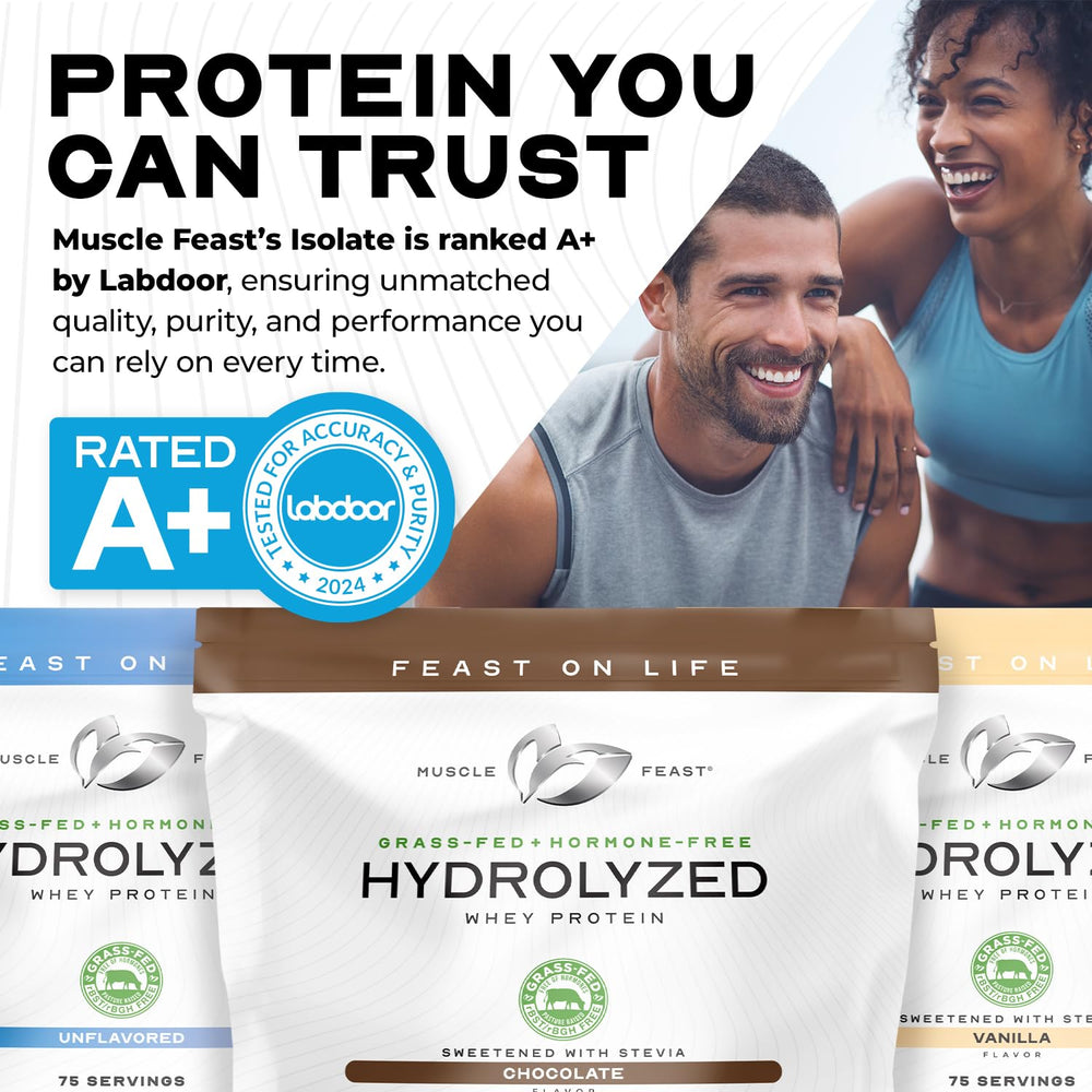 Muscle Feast grass-fed whey from pasture-raised cows.