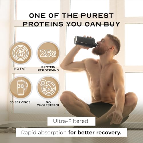Muscle Feast grass-fed whey isolate shake ready, delicious low-carb serving