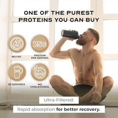 Muscle Feast grass-fed whey isolate shake ready, delicious low-carb serving