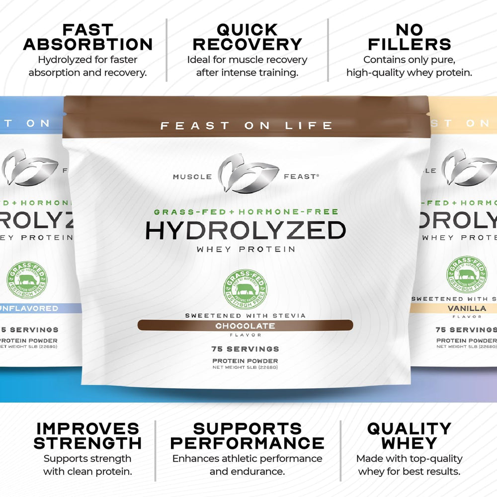 Muscle Feast hydrolyzed whey vanilla label change reflects updated packaging.
