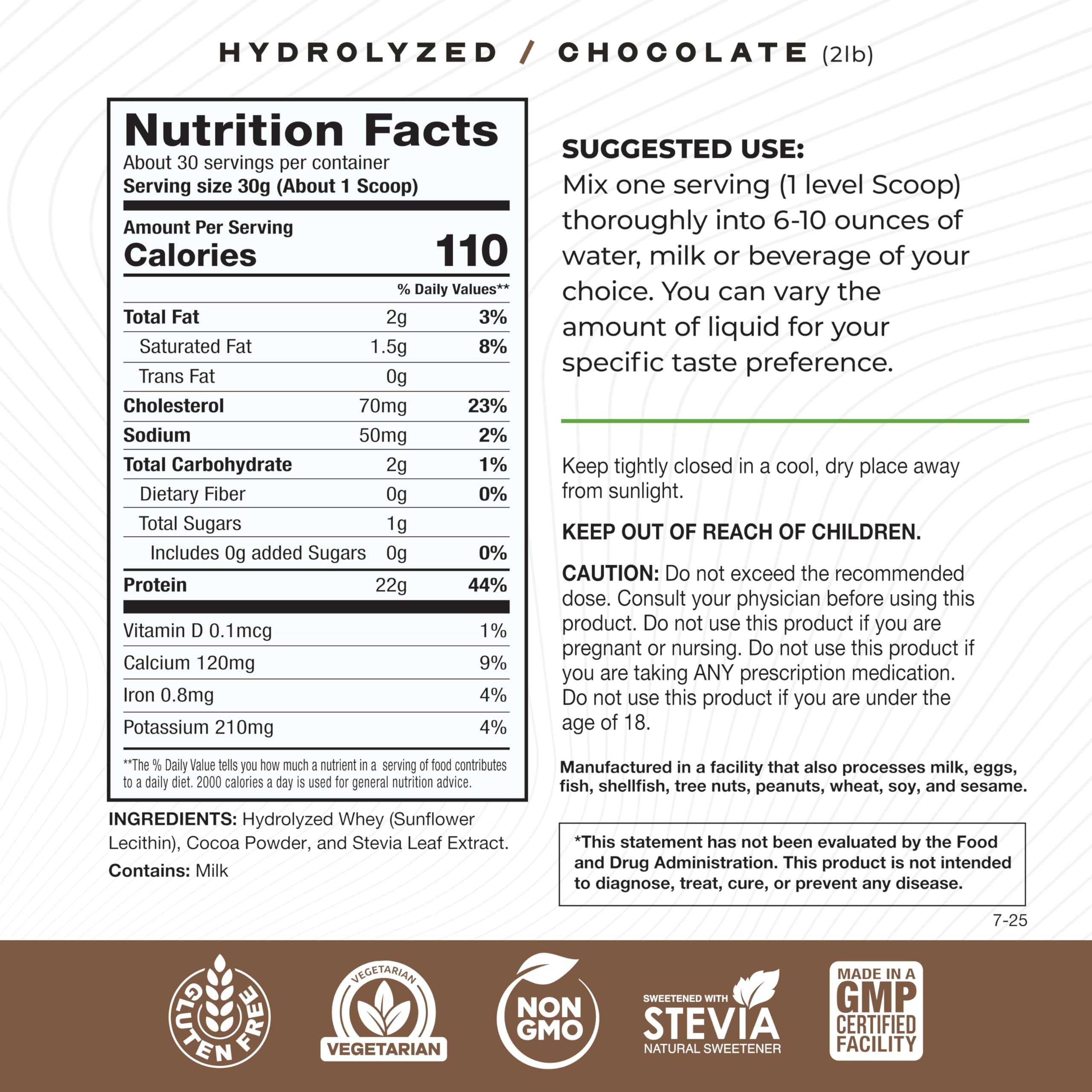 Muscle Feast Hydrolyzed Whey scoop showing convenient serving size for post-workout use.