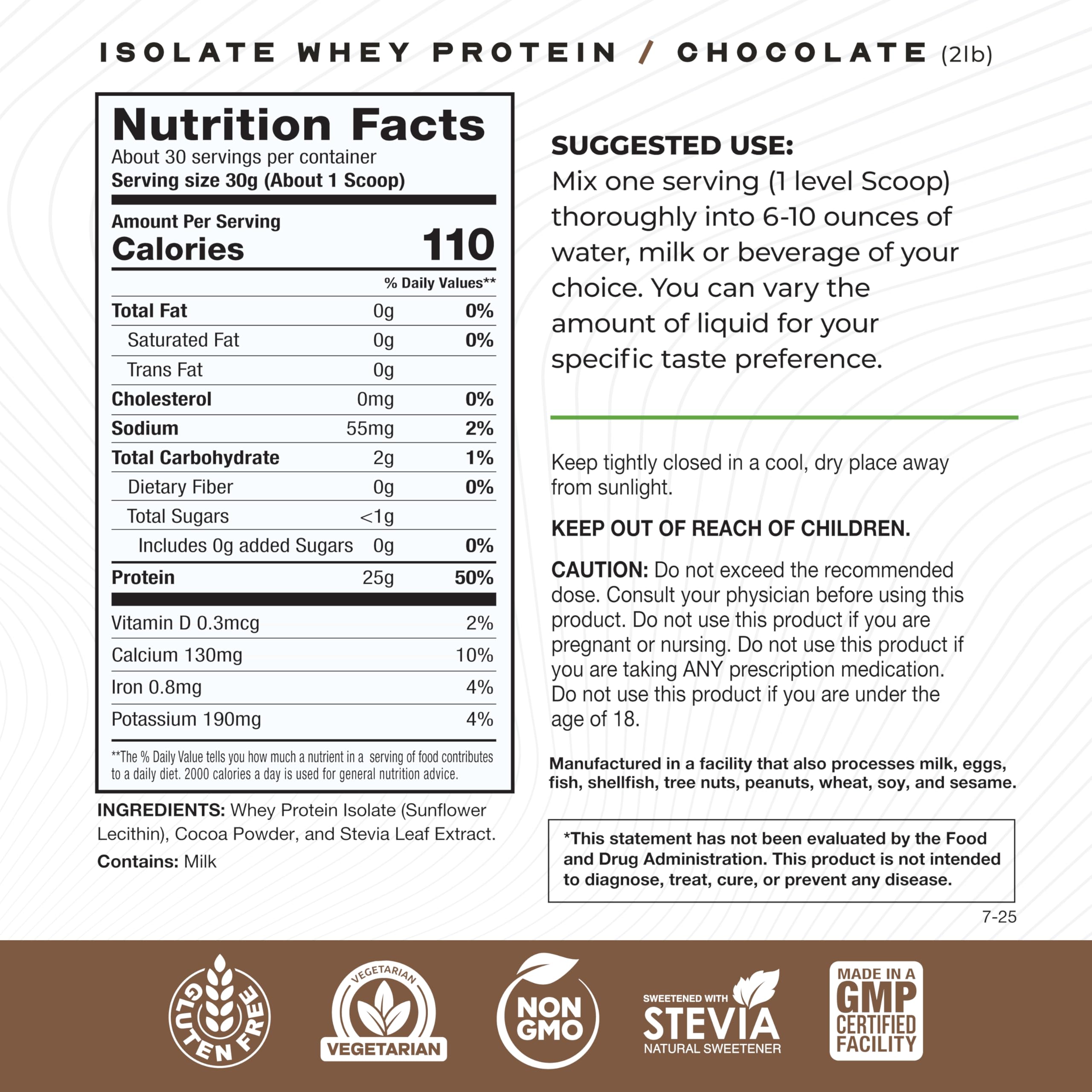 Creamy chocolate shake highlights tasty, low-sugar profile from Muscle Feast Isolate.