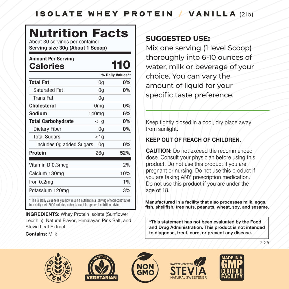 Muscle Feast nutrition panel highlights low-carb and calories information
