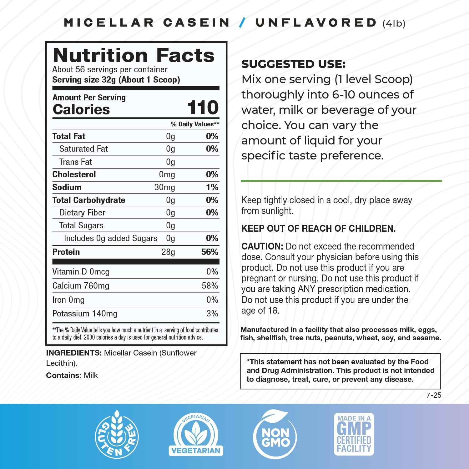 Muscle Feast unflavored micellar casein powder blending smoothly for versatile use