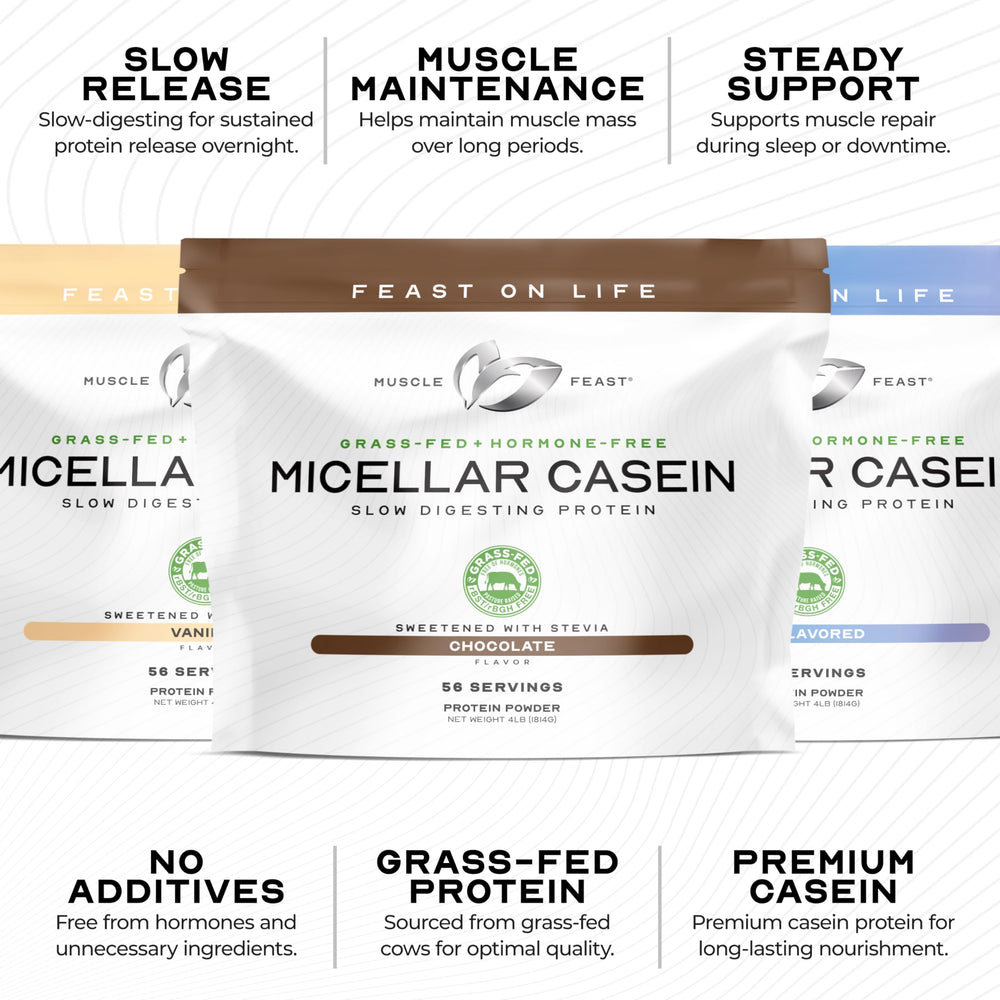 Muscle Feast vanilla micellar casein bottle shake demonstrates gluten-free option