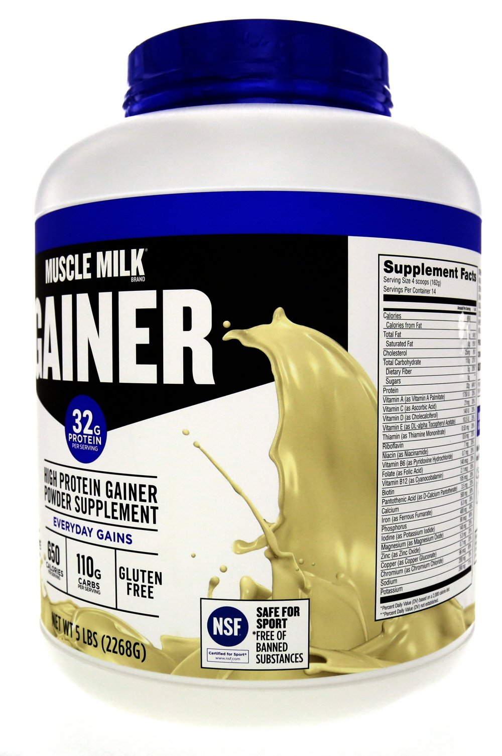 Muscle Milk Gainer Vanilla Creme scoop ready for mixing