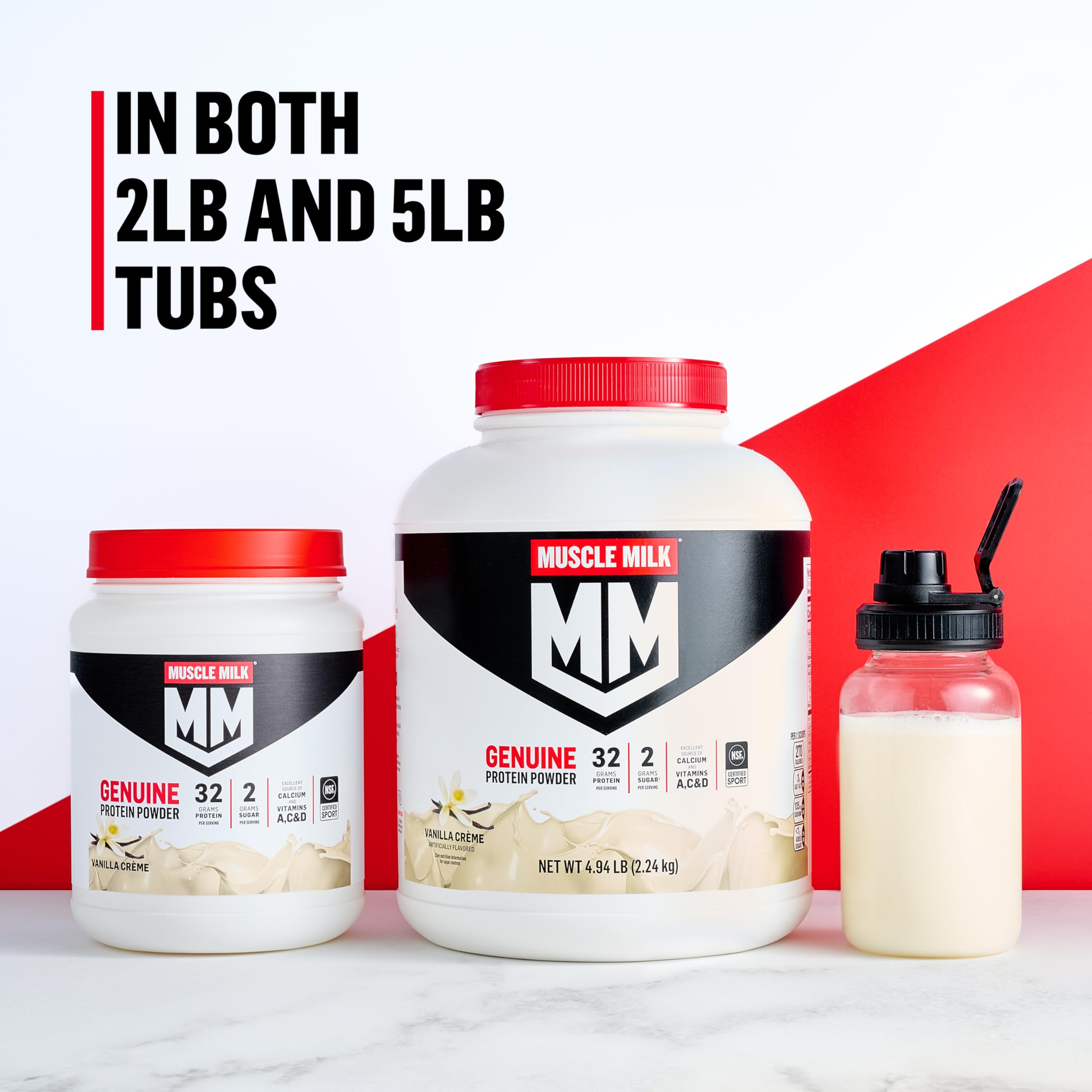Muscle Milk Genuine Protein Powder 32-serving vanilla creme for versatile recipes.