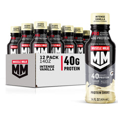 Muscle Milk Pro bottle in intense vanilla flavor for post-workout recovery