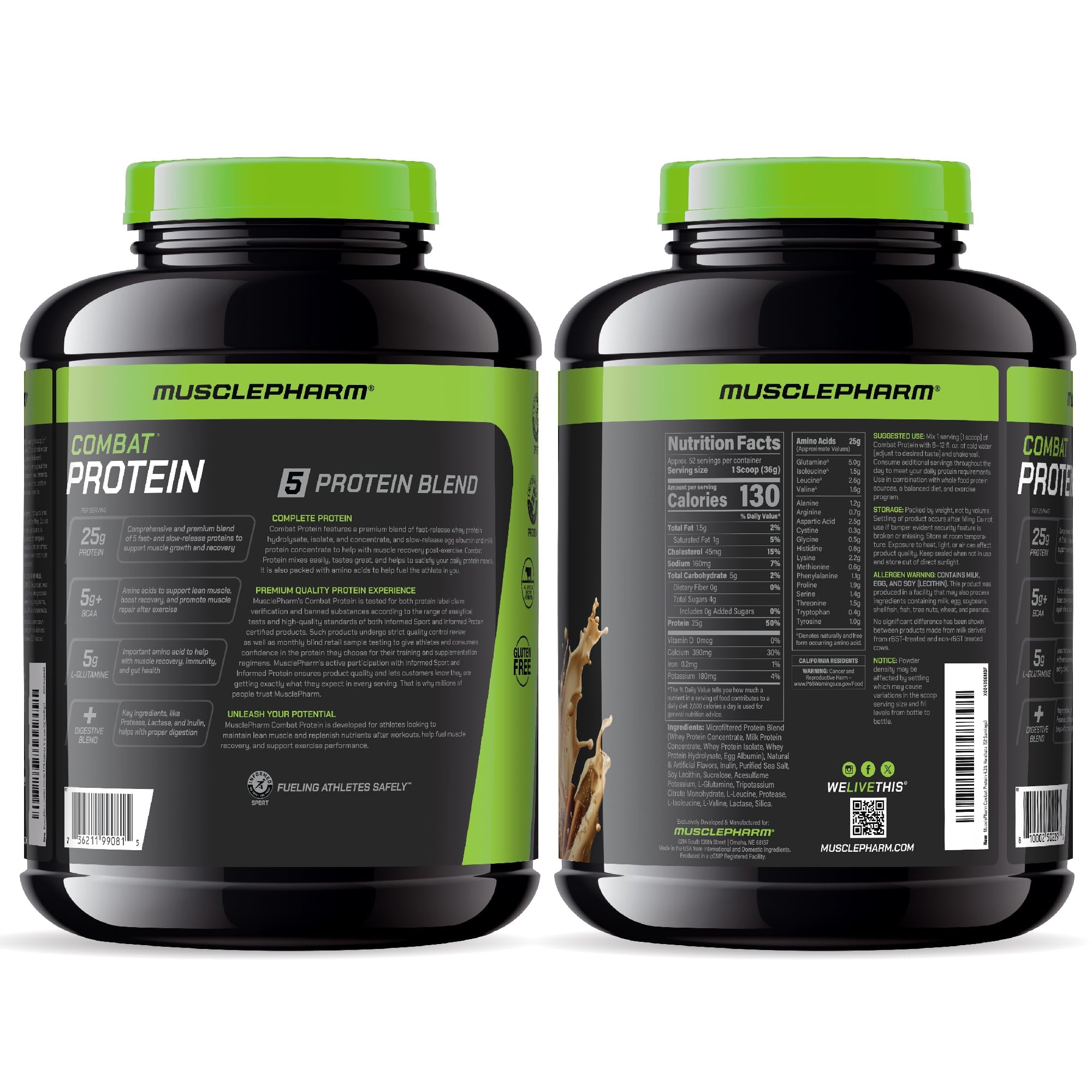 Nutrition label highlights 25 g protein per serving.