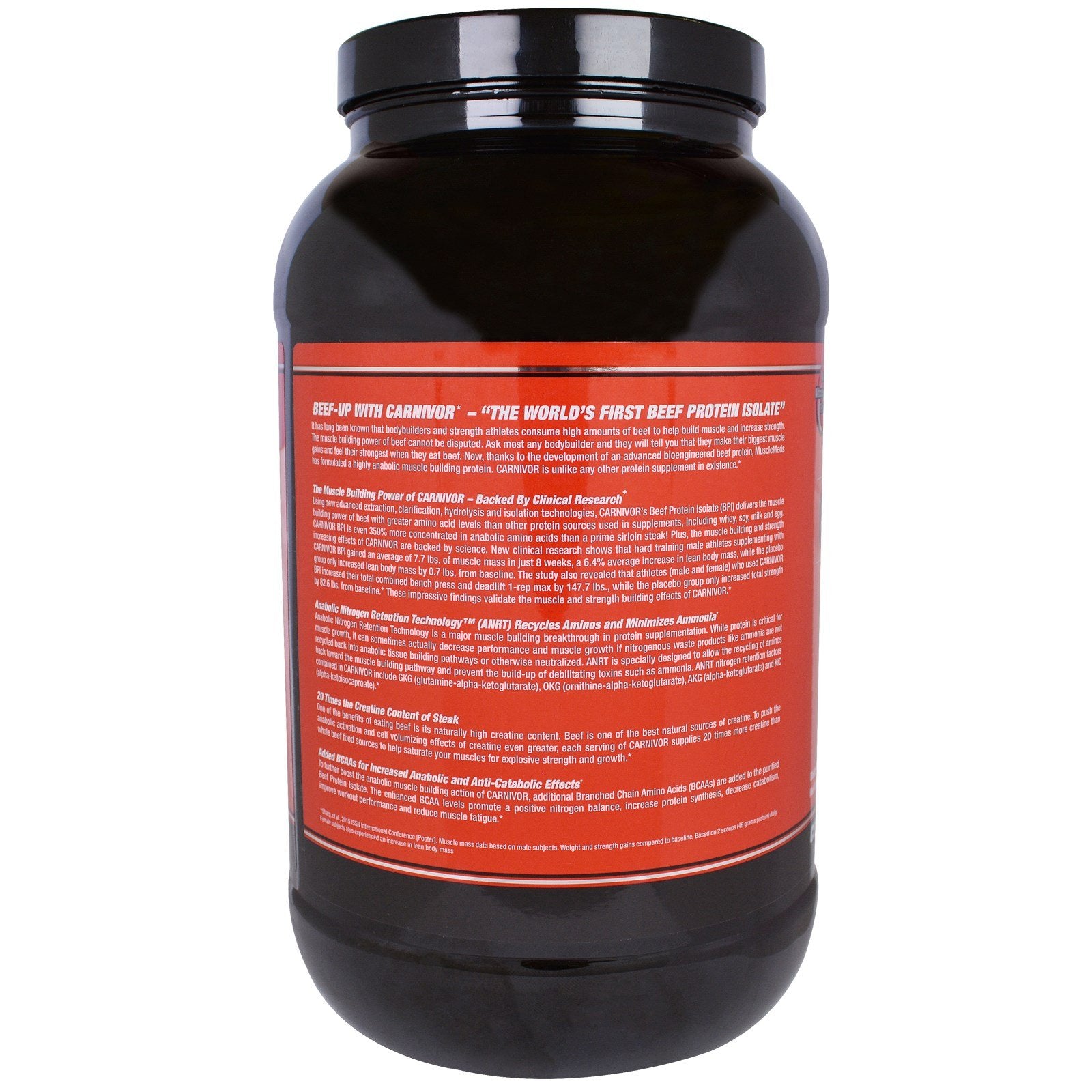 MuscleMeds Carnivor label showing ingredients and halal certification for transparency.