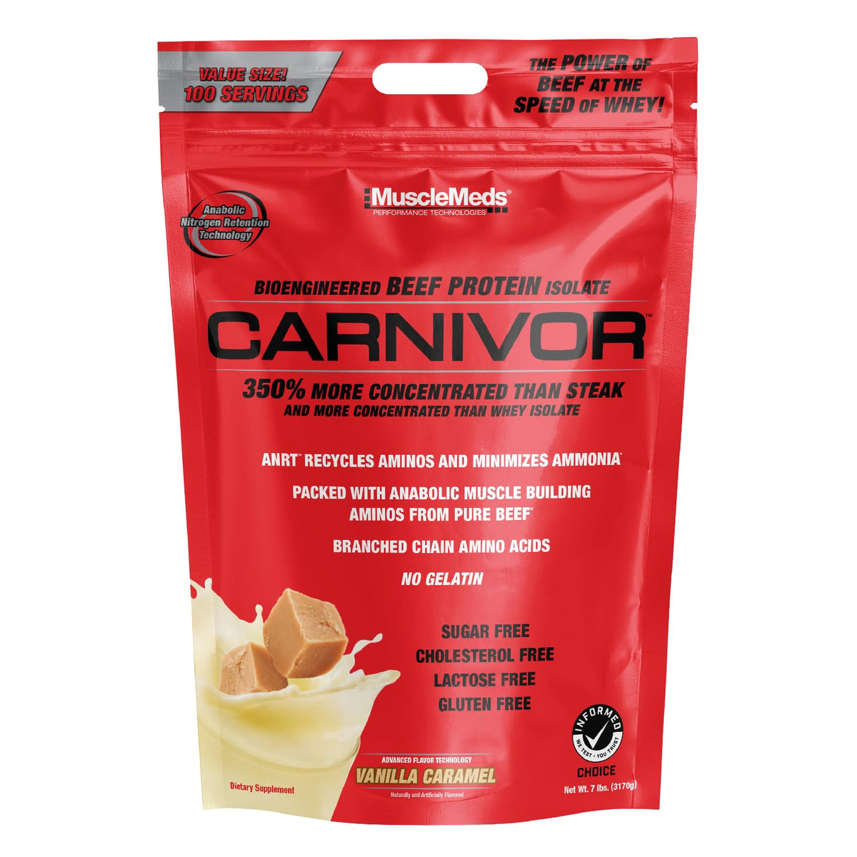 MuscleMeds Carnivor beef protein isolate jar for lean muscle growth
