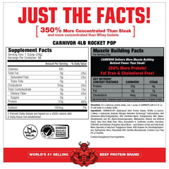 MuscleMeds Carnivor label highlights 23g protein per serving and sugar-free formula.