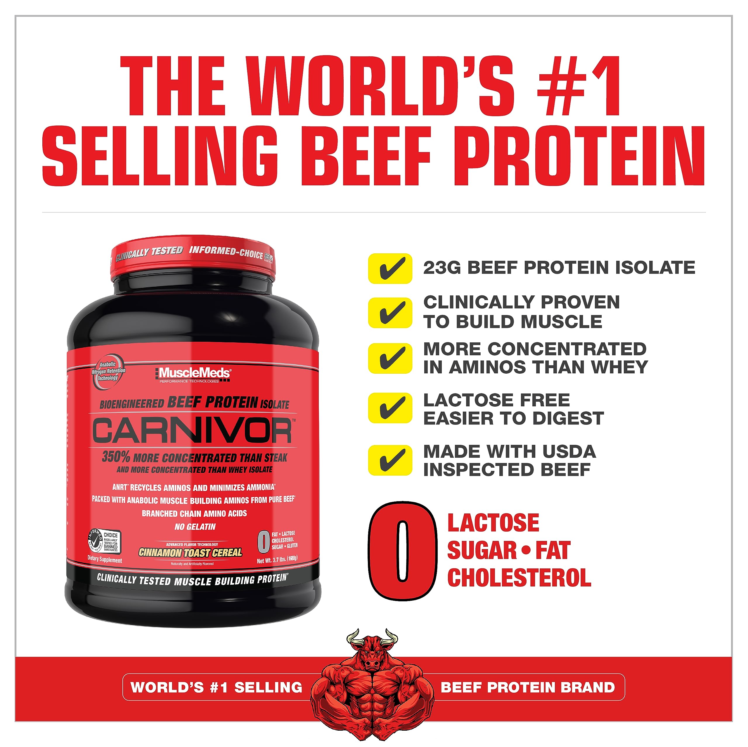 MuscleMeds Carnivor mixing jar demonstrates easy blending for beef protein