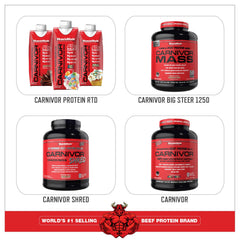 MuscleMeds Carnivor Mass close-up of texture suggests creamy shakes.