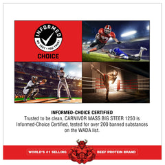 MuscleMeds Carnivor Mass ingredients panel hints at hydrolyzed beef protein.