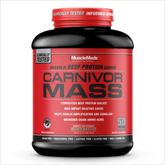 MuscleMeds CARNIVOR Mass chocolate fudge shake ready for post-workout fueling