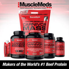 Cookies and Cream flavor visual of MuscleMeds CARNIVOR Mass Gainer option.