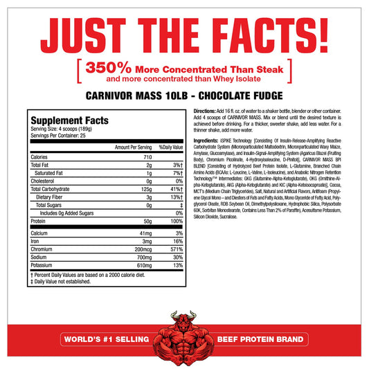 MuscleMeds Carnivor Mass serving pour shows fast-digesting protein ready to mix