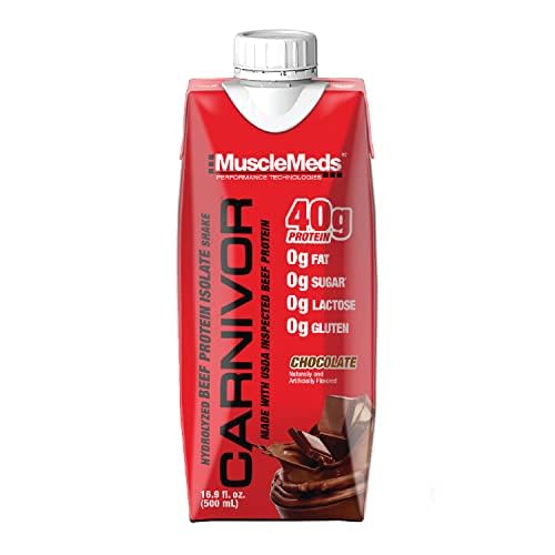 MuscleMeds Carnivor RTD on shelf presents gluten-free protein option.