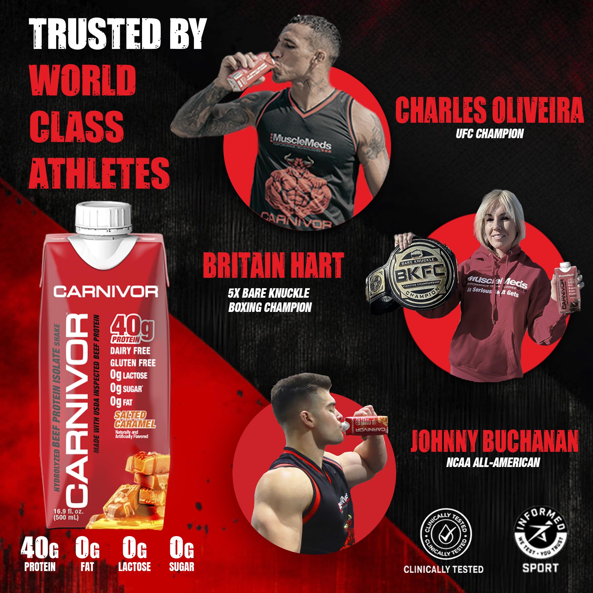 MuscleMeds Carnivor RTD served in shaker cup showcases easy preparation.