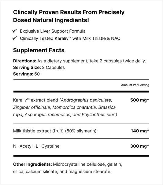 Close-up of Liver Detox capsules highlighting NAC and silymarin ingredients