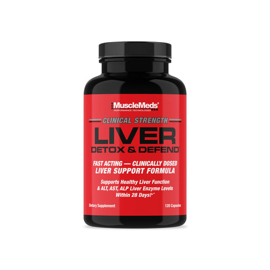 MuscleMeds Liver Detox & Defend bottle for daily liver support and wellness