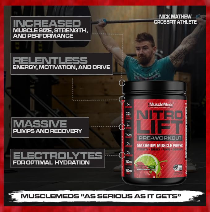 Close-up Nitro Lift label highlighting clinically dosed ingredients.