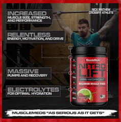 Close-up Nitro Lift label highlighting clinically dosed ingredients.