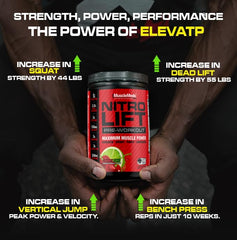 Nitro Lift tub with serving scoop for endurance support.