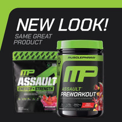 Scoop of MusclePharm Assault pre-workout for precise serving and consistent intensity.