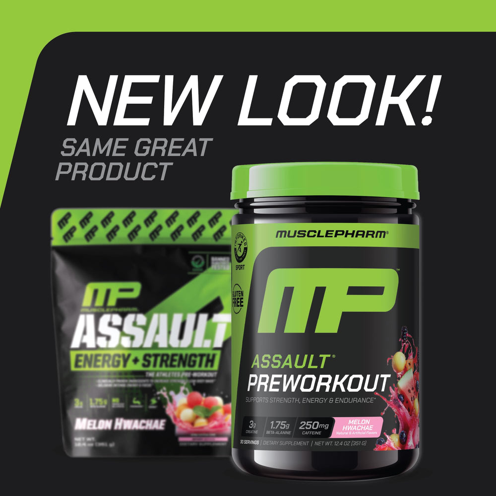 MusclePharm Assault mixed in glass showing smooth texture for quick energy.