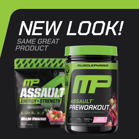 MusclePharm Assault mixed in glass showing smooth texture for quick energy.
