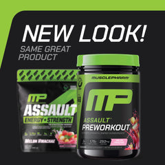 MusclePharm Assault mixed in glass showing smooth texture for quick energy.