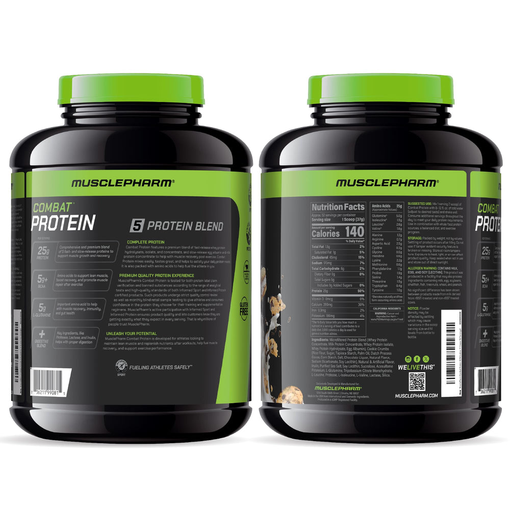 MusclePharm Combat Cookies N Cream ingredient focus reveals diverse protein sources