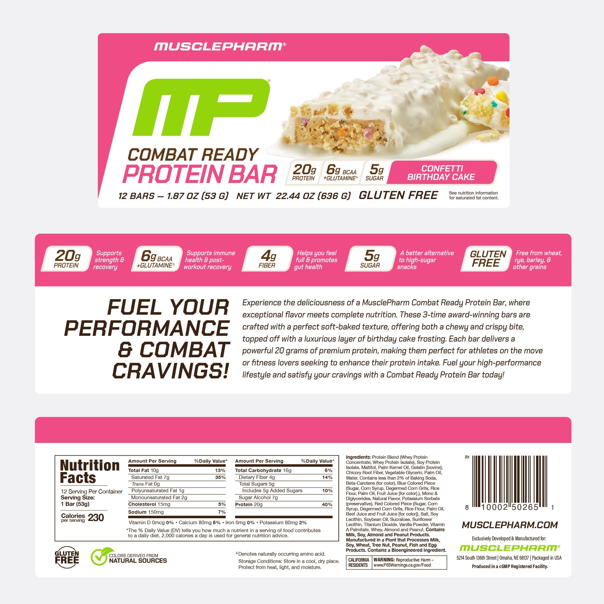MusclePharm Combat Ready Bar use during training sessions for sustained energy.