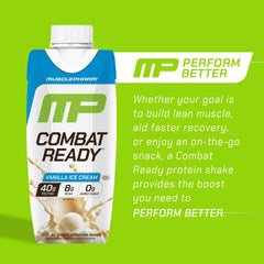 MusclePharm Combat Ready Salted Caramel RTD bottle featuring sweet-salty flavor