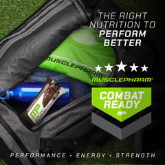 Nutrition facts panel showing 20g protein per bar for MusclePharm Combat Sport Bar
