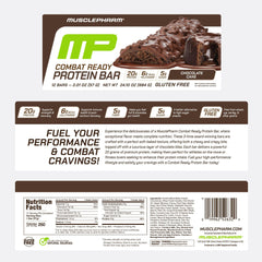 MusclePharm Combat Sport Bar on a gym bench during post-workout ritual