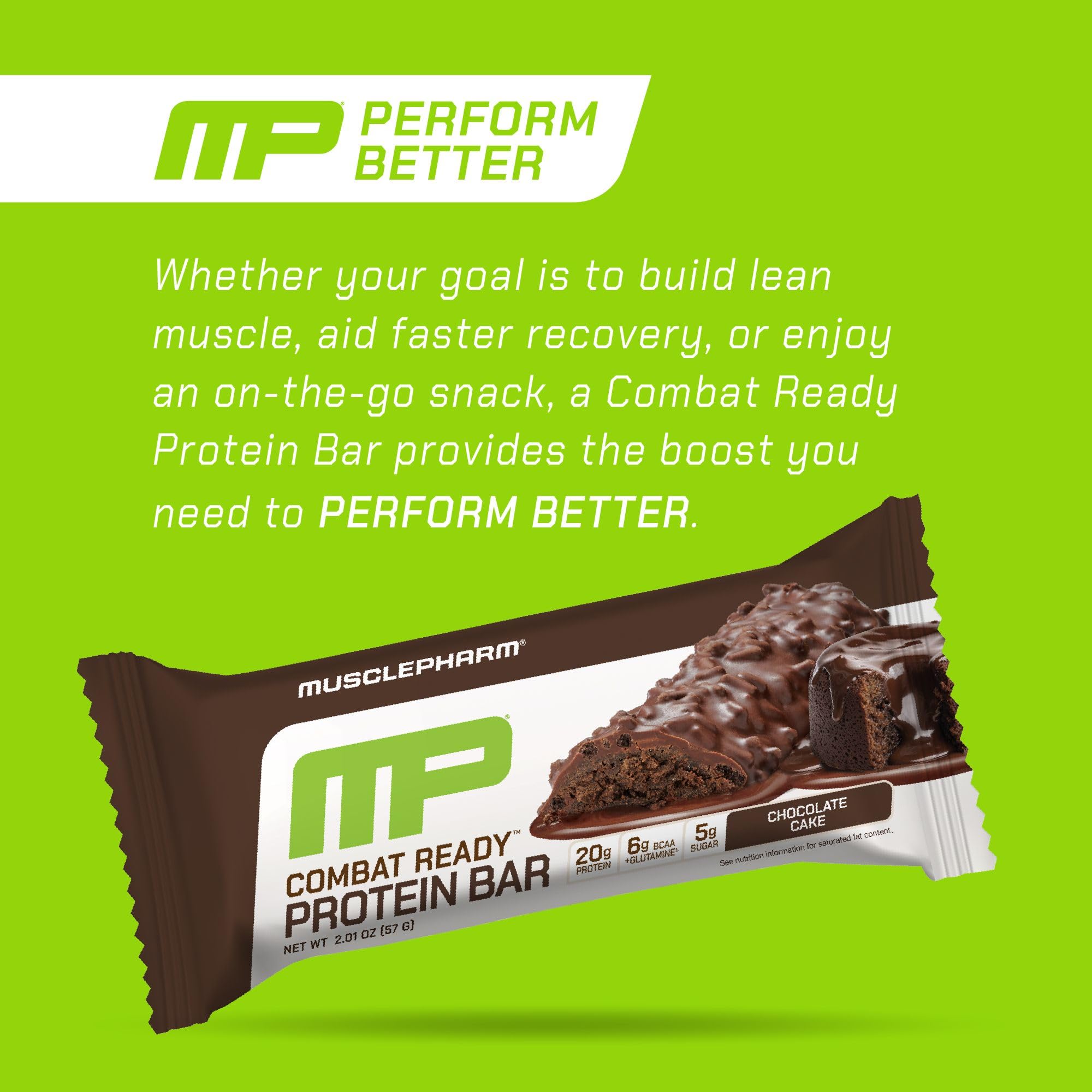 Whey protein and fiber ingredients visible on MusclePharm Combat Sport Bar