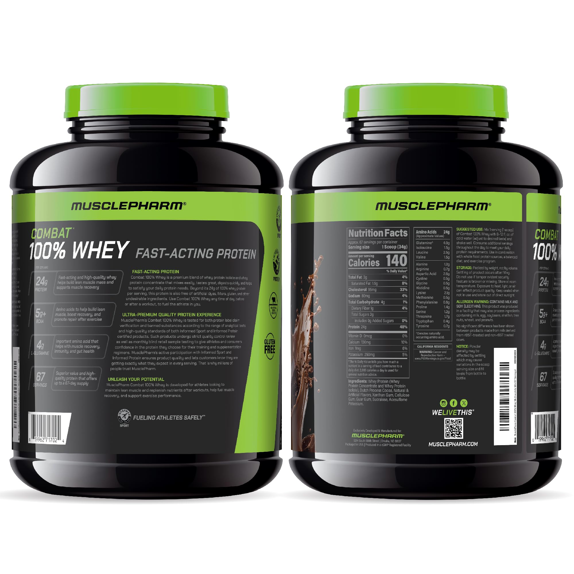MusclePharm Combat whey chocolate milk recipe idea suggesting post-workout routine