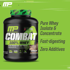 MusclePharm Combat Whey scoop demonstrates precise serving for fueling workouts
