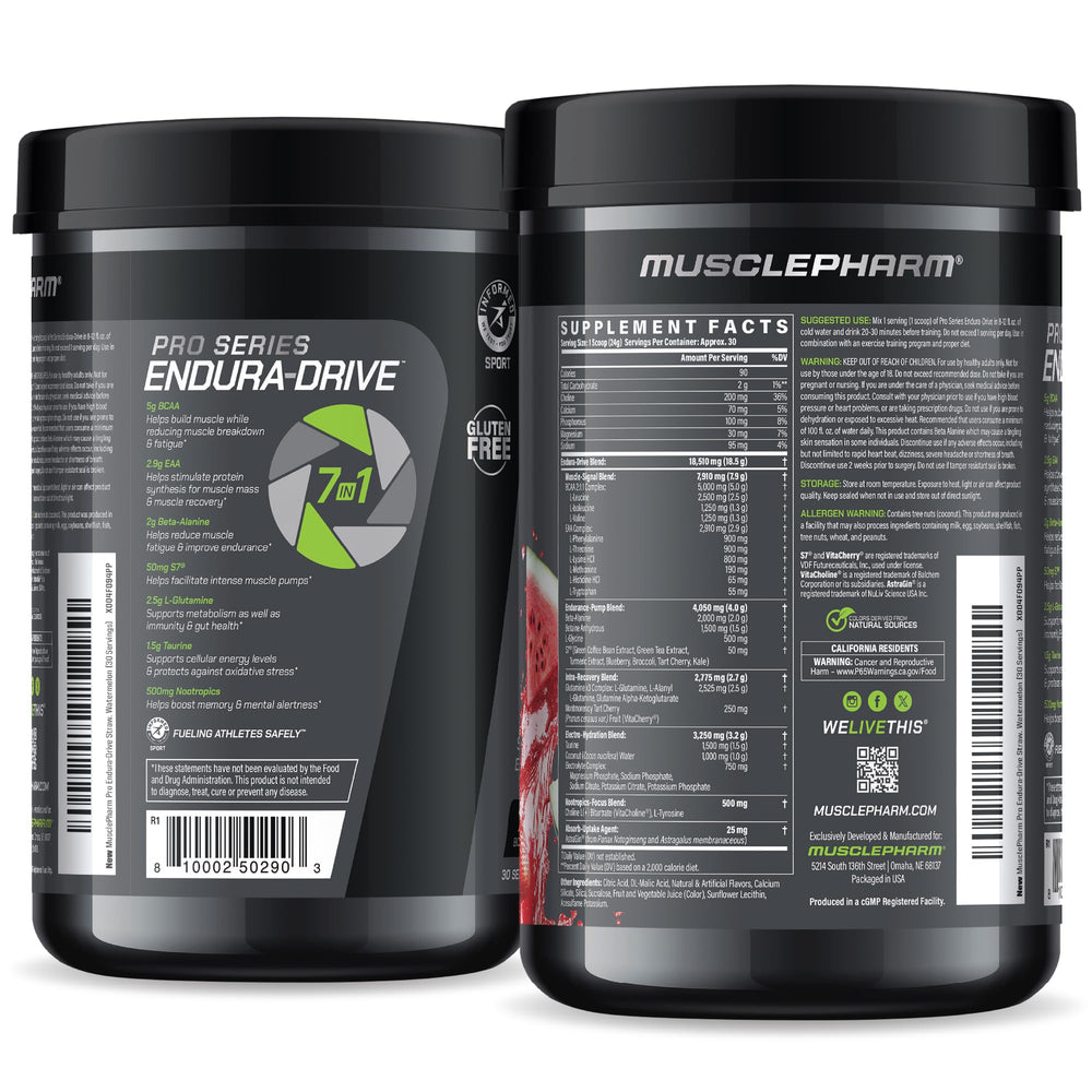 MusclePharm Endura-Drive athlete training session with supplement visible.