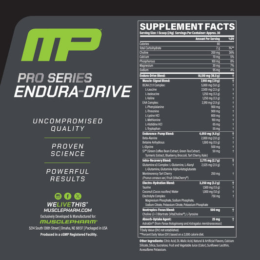 Endura-Drive scoop and cap for accurate dosing.