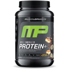 MusclePharm Pro Series Protein+ bottle highlights 26g protein per serving for muscle support
