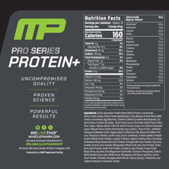 MusclePharm Pro Series Protein+ scoop emphasizes the 7-in-1 blend for recovery
