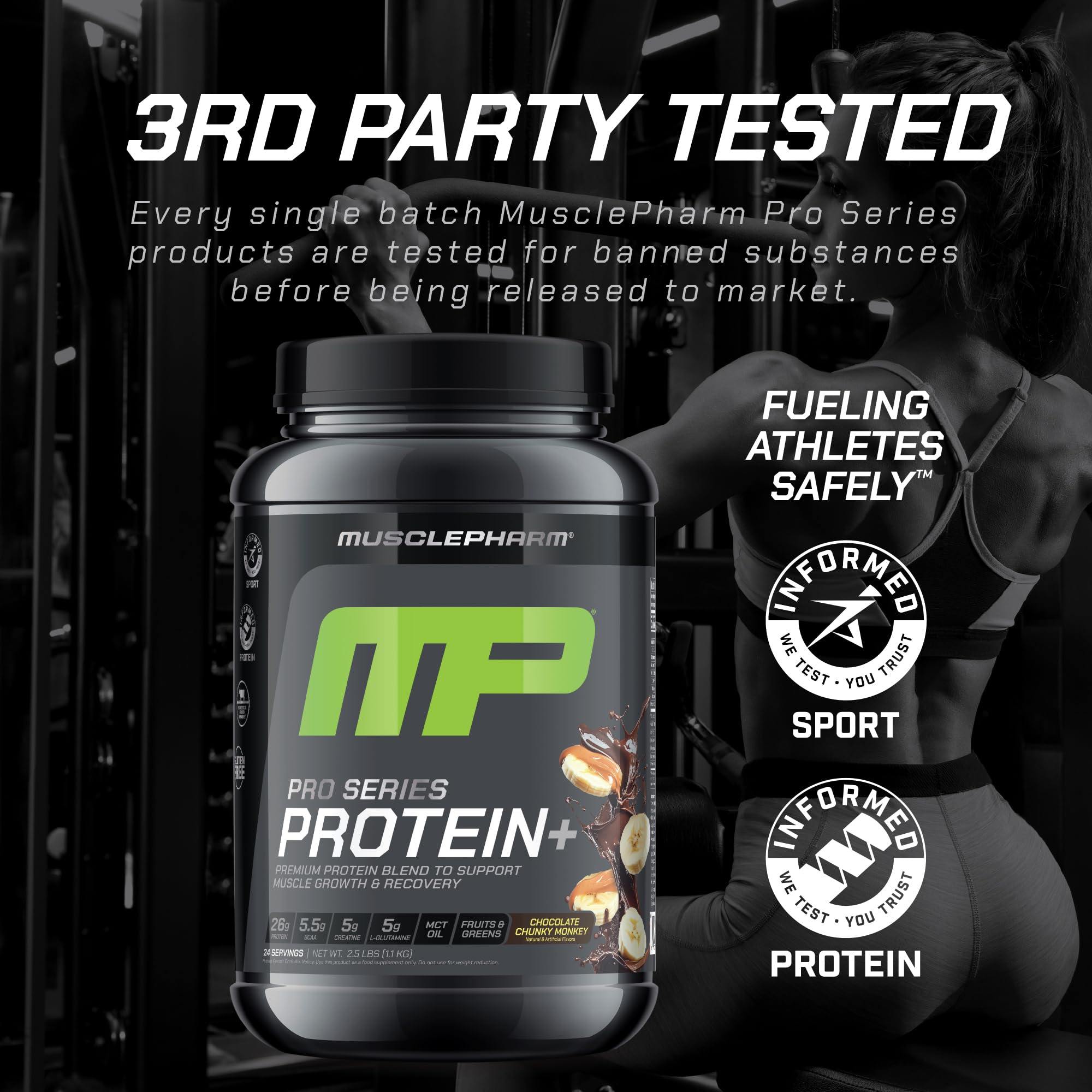 MusclePharm Pro Series Protein+ serving demonstrates post-workout nourishment
