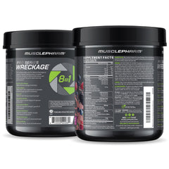 15.5 oz Wreckage packaging shows serving size and nutrition details