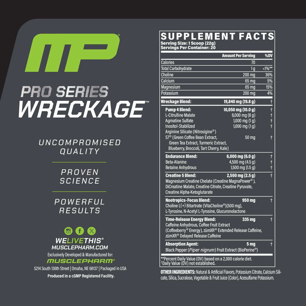 Wreckage scoop in a shaker ready for a quick pre-workout mix and focus