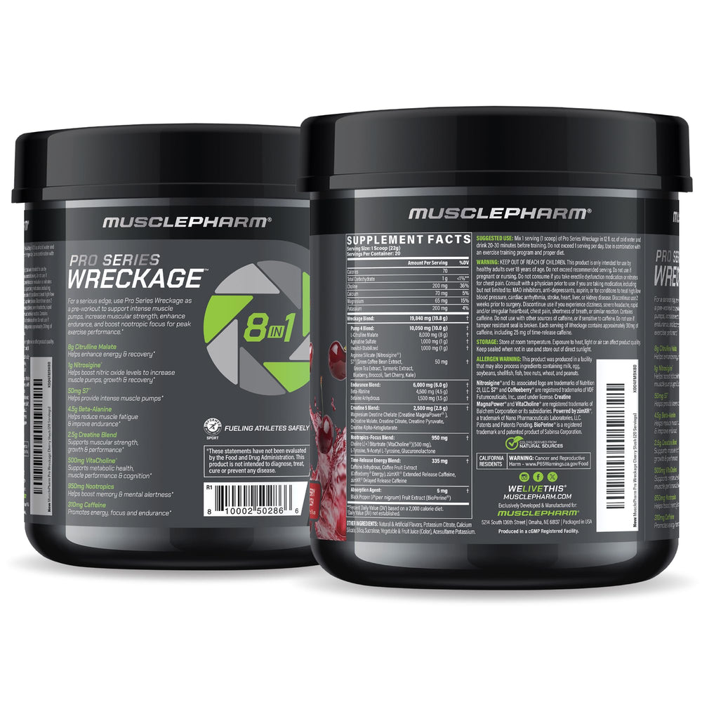 MusclePharm WRECKAGE Cherry Slush dissolves easily in cold water.