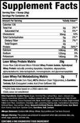 Musclesport Lean Whey Revolution Cookies N Cream with real cookie pieces for dessert-like shakes.